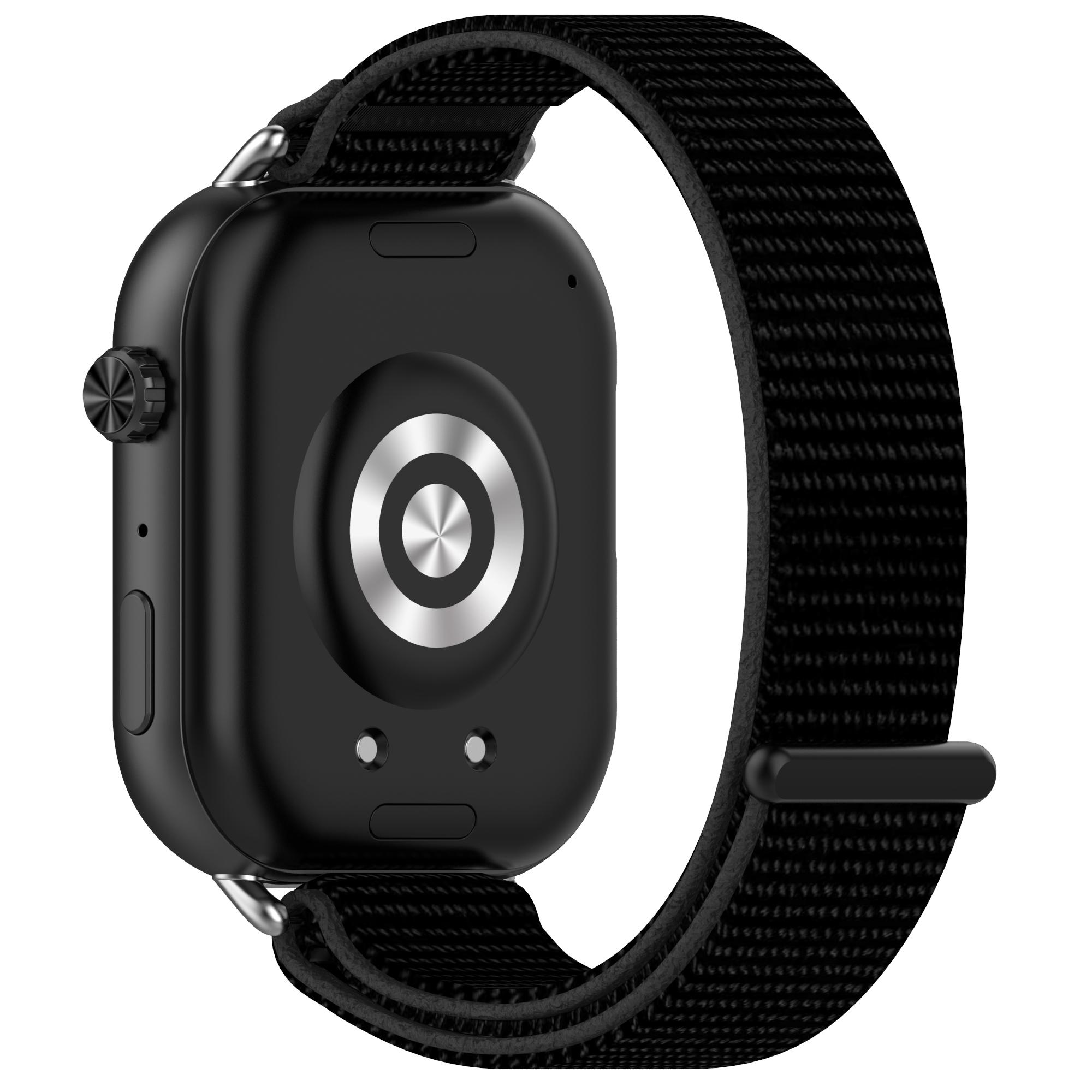 

Для Honor Choice ROSSINI 2i Ремінець на зап ястя Тканий нейлоновий ремінець для годинника на липучці Black