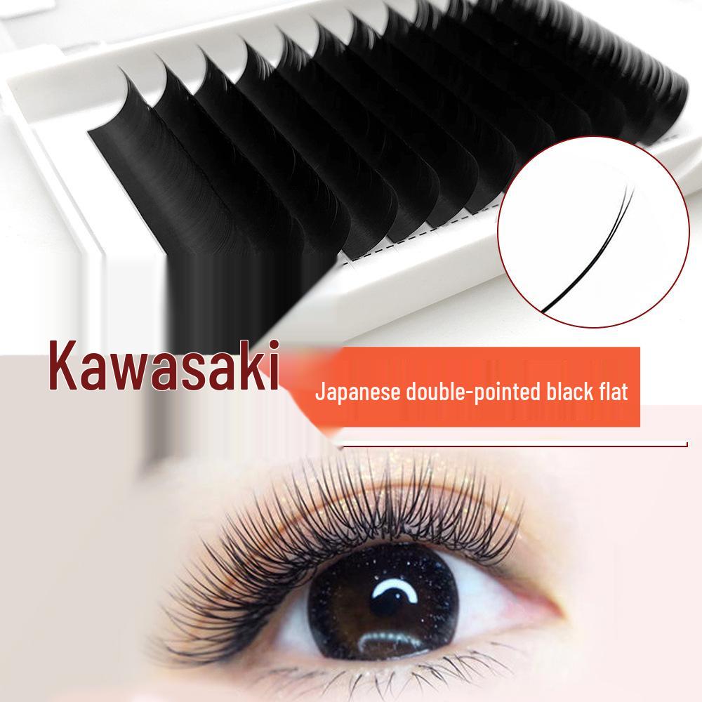 

Kawasaki Двусторонние плоские ресницы 0.12/0.15/0.2 Мягкие натуральные накладные ресницы D Curl 0.15mm