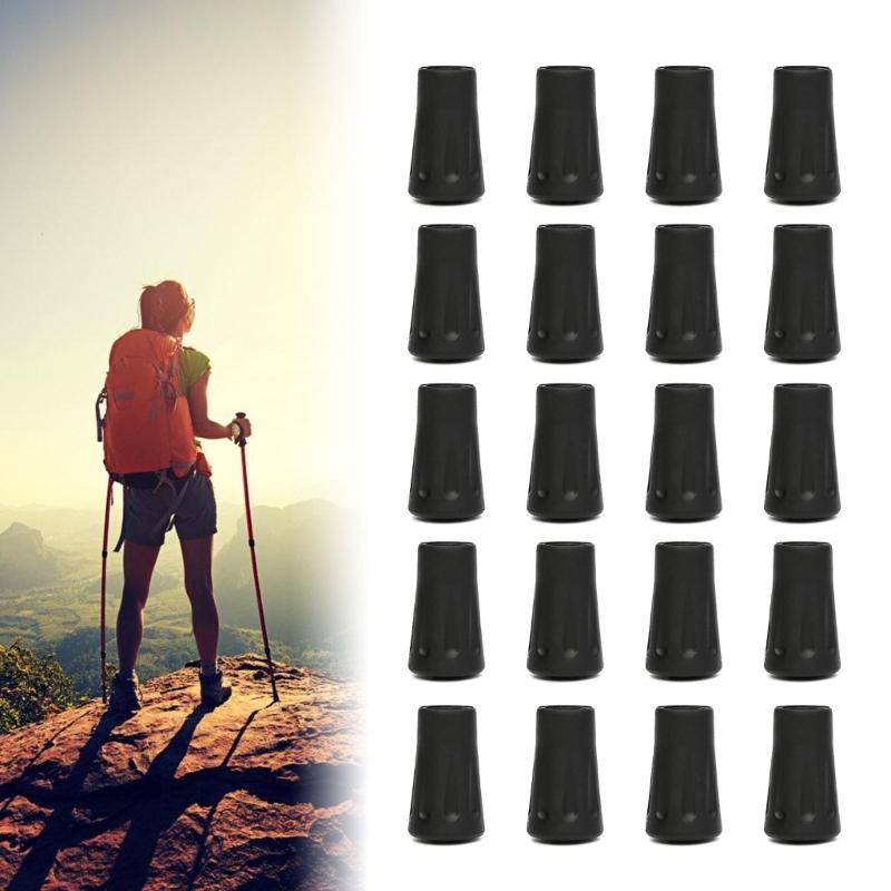 20pcs Outdoor Camp Hikes Protectors Caps Tip Rubber Trekking Poles Rubber Pad for Walking Poles