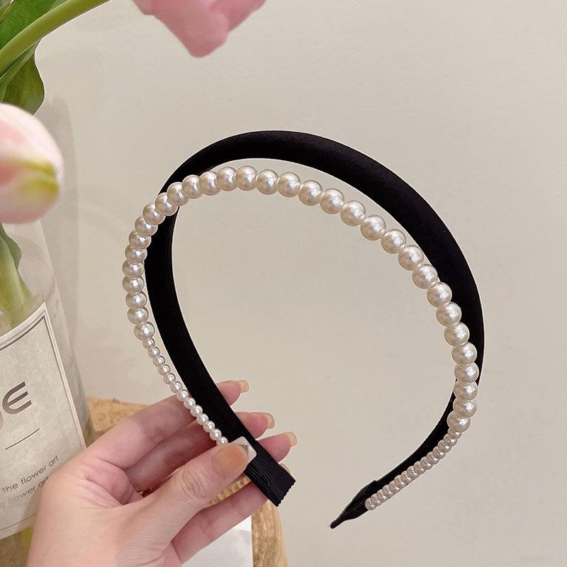 

Жемчужная повязка на голову с высокой короной, двухслойная, женская - Весенне-летняя прическа 2023 года в конфетных цветах