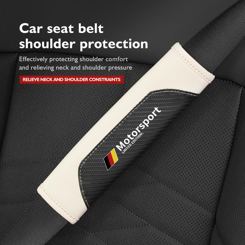 1PC Car Shoulder Protection Texture Seat Belt Protective Cover For BMW F30 E36 F20 E87 E70 E91 E30 E53 F31 F40 E92 E93