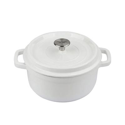 Shenmo Enamel Cast Iron Casserole Pot, White Lover Series