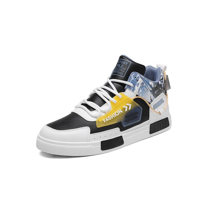 

Модные мужские кроссовки для скейтбординга с высоким верхом, повседневная обувь в уличном стиле, кроссовки для подростков 39 чёрный