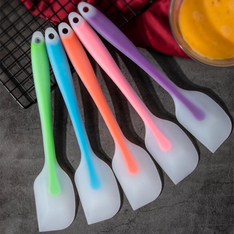 Translucent Silicone Spatula - Integrated Cake & Baking Cream Spreader, Large & Small Silicone Scraper. Small Translucent Red