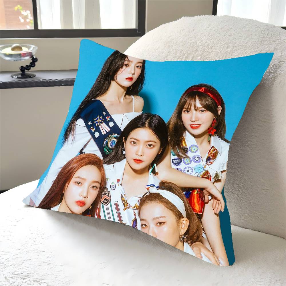 1 Stück Kpop R-Rot V-Samt Klassische Kissenhülle Quadratisch Schlafzimmer Sofa Freizeit Komfort Kissen Auto Heimdekoration Kissenbezug 40x40