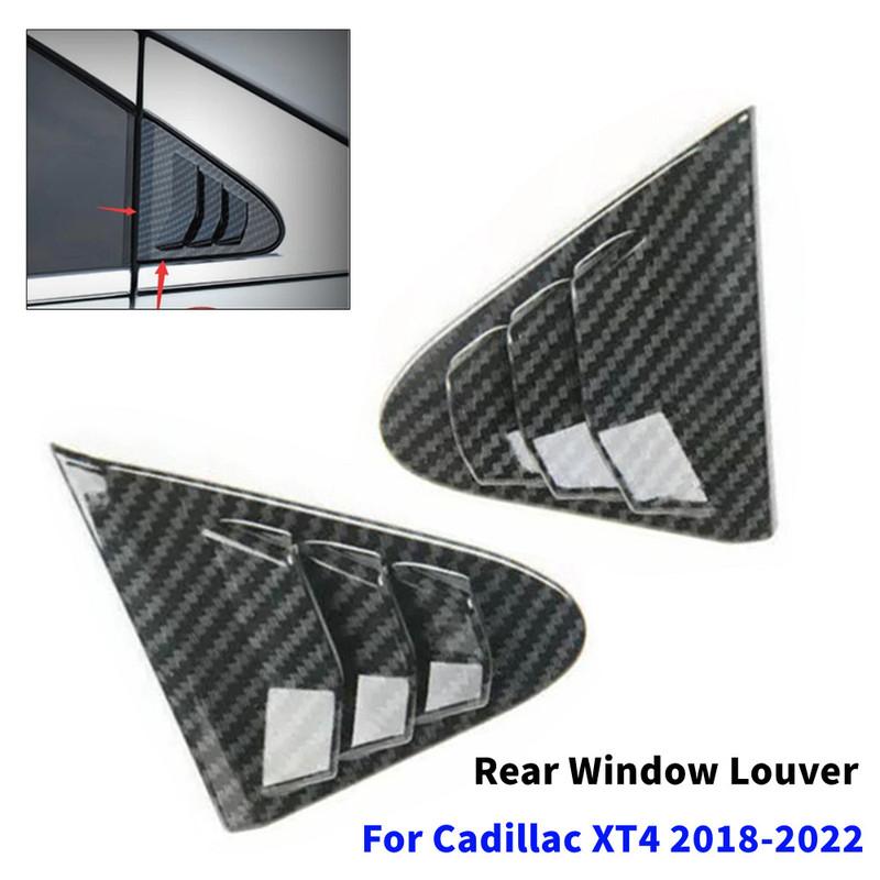 For Cadillac XT4 2018     ABS Plastic Rear Window Quarter Louver Cover Side Vent Trim Car Adhesive Accessories