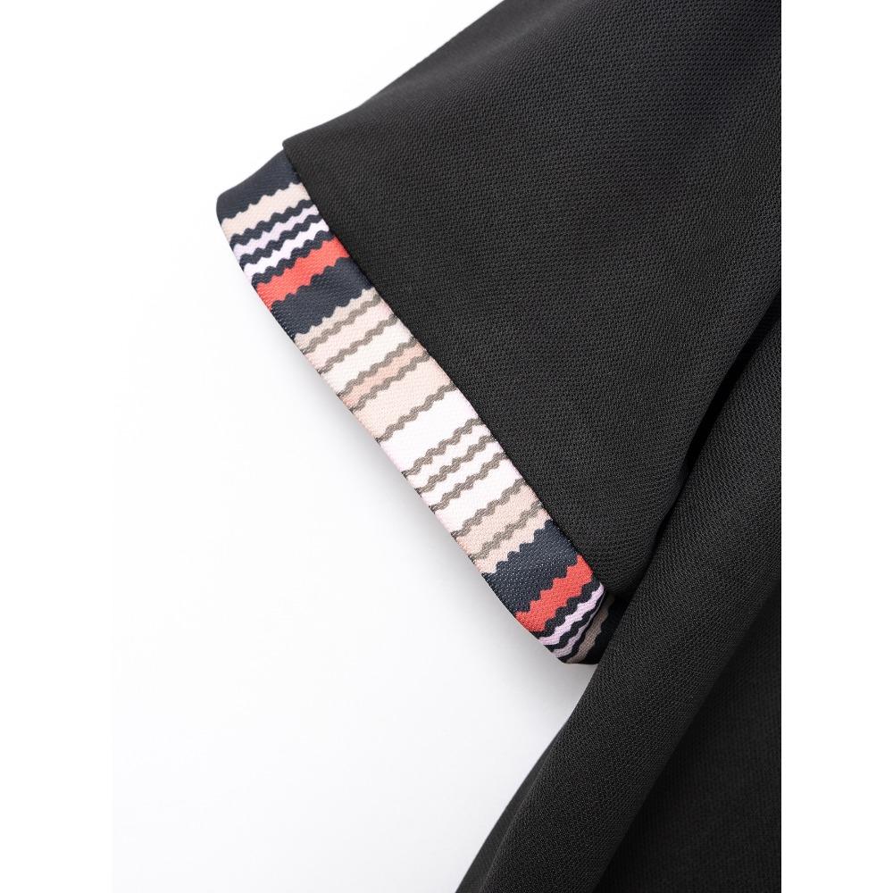 Men's Casual Polo Shirt with Striped Buttons T-shirt