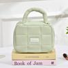 Large Capacity Hand-held Makeup Bag Quilted Portable Toiletry Bag Puff Square Cosmetic Bag  Home