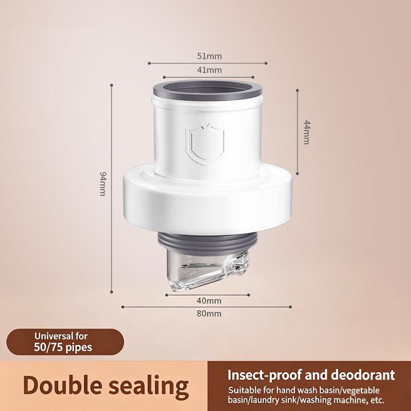 1PC Sink Drain Seal Cap, ABS Anti-Odor Plug for Kitchen Waste Pipe with Backflow Prevention (Easy Install)