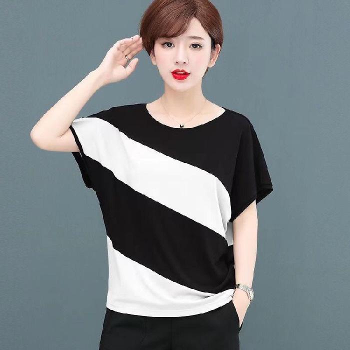 

YYFS Женская мода Повседневная Лето Весна Короткие рукава О-образный вырез Блузки и рубашки XXXL