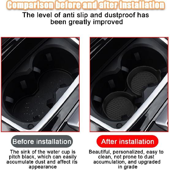 Mandark 4PCS Car Cup Holder Coaster, Silicone Anti-Slip Vehicle Ert Water Bottle Mat, Automotive Interior Ulation Drink Cup Pad Decor Accessories,