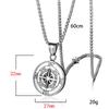 New Metal Compass Cast Necklace, Fashionable Titanium Alloy Pendant