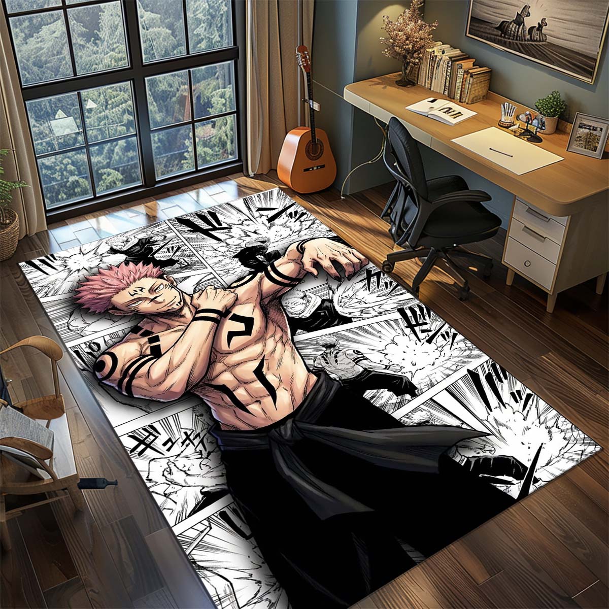

Jujutsu Kaisen Anime Rug Carpet Large Area Rug Non Slip Washable Floor Mat Gamer Room Bedroom Home Decor 60x90cm