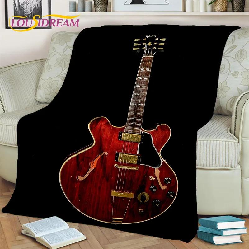 Cobertor de Guitarra Elétrica Baixo Guitarra Clássica, Manta para Casa Quarto Cama Sofá Piquenique Escritório Caminhadas Lazer Cobertura para Sesta Infantil