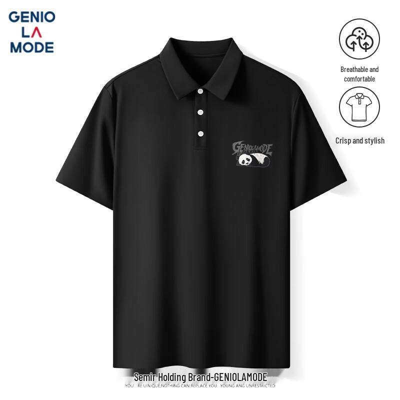 GENIOLAMODE Men s Ice Silk Short Sleeve Polo Shirt 2XL