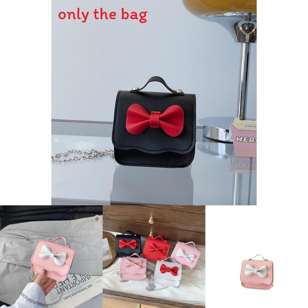 Small Princess Fashion Butterfly Bow Girl Mini Crossbody Bag With Pu Material For Toddler Daily Use