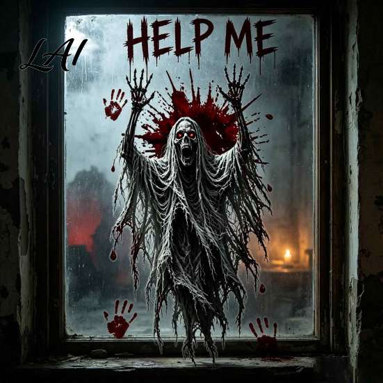 Interior Exterior Window Decorations Halloween Static Clings Skeleton Ghost Wall Sticker with Blood Reusable PVC Film Handprints Scary Decor