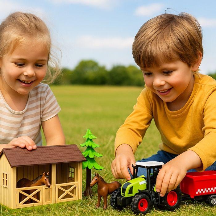 Jouet - Ma Petite Écurie - 7 Pièces - Tracteur Sonore et Lumineux - Pour Enfants à Partir de 3 Ans
