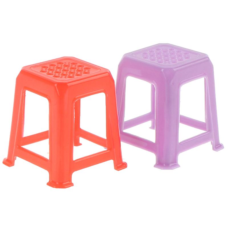 1/12 Scale Dollhouse Miniature Plastic Stools Chairs Pretend Play Furniture Toys