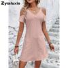 Trendy Summer New Style Off-Shoulder Short Sleeve Slim Fit Dress