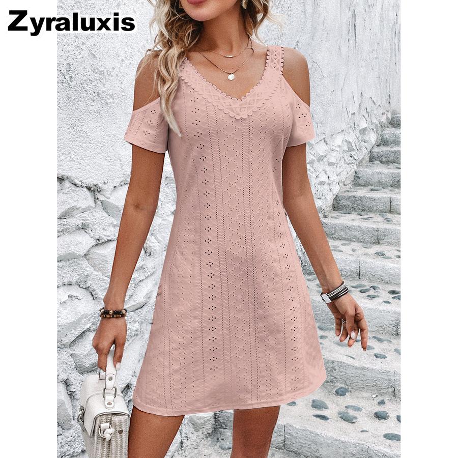 Trendy Summer New Style Off-Shoulder Short Sleeve Slim Fit Dress