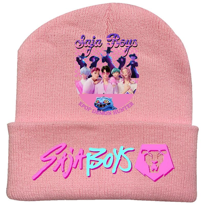 Peripheral Knitted Hat Curled Wool Hat Printed Doudou Hat Outdoor Cold Hat Adult