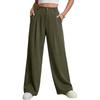 Women Loose Fit Casual Suit Pants High Waist Long Trousers Wide Leg Relaxed Style with Button and Zipper Closure for Daily Wear