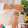 10 Pcs Christmas Colorful Beaded Bracelet Set For Women Santa Claus Xmas Tree Snowflake Rice Beads Bangle Party Festival Jewelry