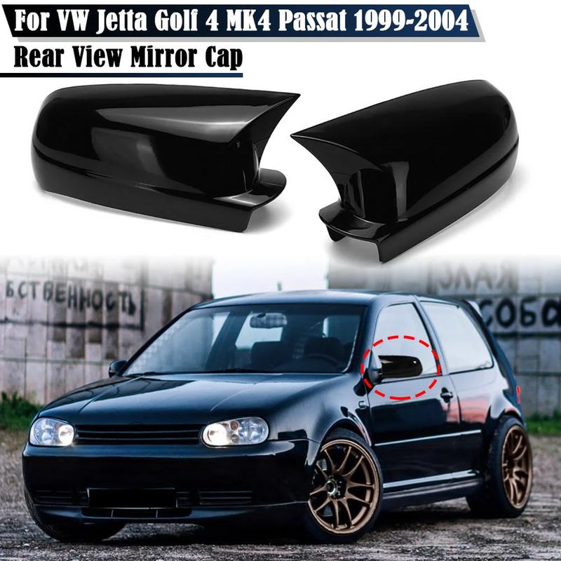 Car Side Rearview Mirror Cover Fits For VW Golf 4 MK4 GTI R / Bora Jetta Passat B5 1997-2004 OX Horn Rear View Caps Trim