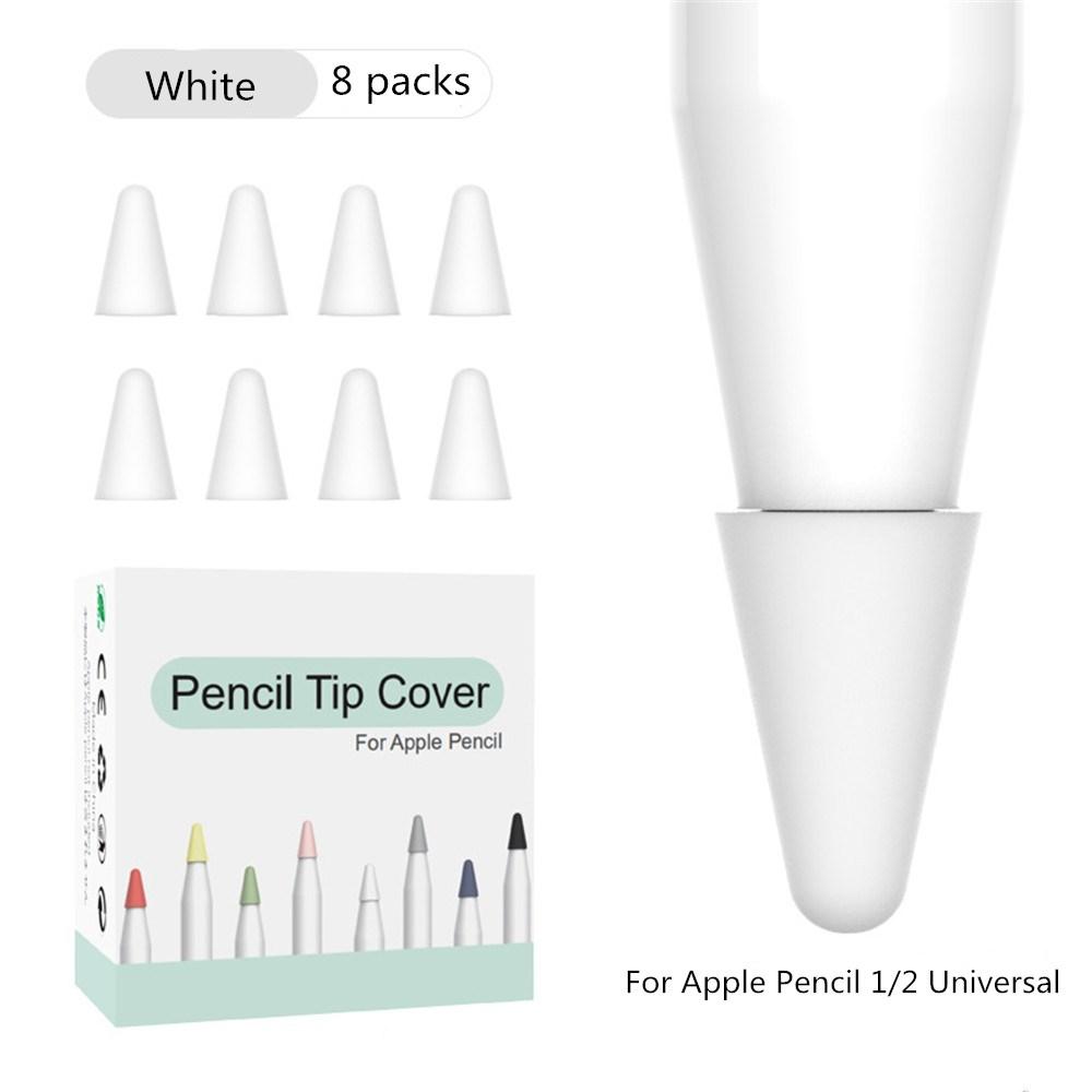 8pcs Silicone Nib Cover for Apple Pencil 1 2 Tip Cover Case Sleeve for iPad Pencil 1st 2nd Gen Stylus Pen Nib Protection Cases
