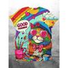 New Funny Cat Play Chess T-Shirts 3D Print Men Women Short Sleeve Hip Hop T Shirt Oversized Y2K Harajuku Tees Tops Kids Clothing