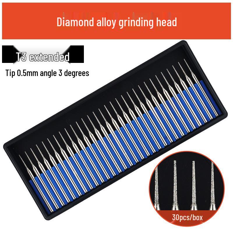 3mm Diamant-Karborund-Schleifkopf für Elektro-/Druckluftschleifer - Kugelförmige Nadel zum Gravieren & Aufbohren