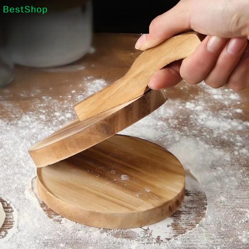 Manual Wooden Dumpling Skin Press,Round Dough Flattener Tool for Dumplings,Empanadas,Tortillas