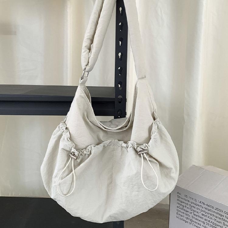 Crossbody Bag Ruched Large Capacity Nylon Bag for Women Versatile Trendy Bag
