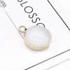 2Pcs, Aura Healing Crystal Pendants, Handmade Round Natural Stone Pendant, Rose Quartz Agate Amethyst Gemstone Charms for Jewelry Making DIY Crafts