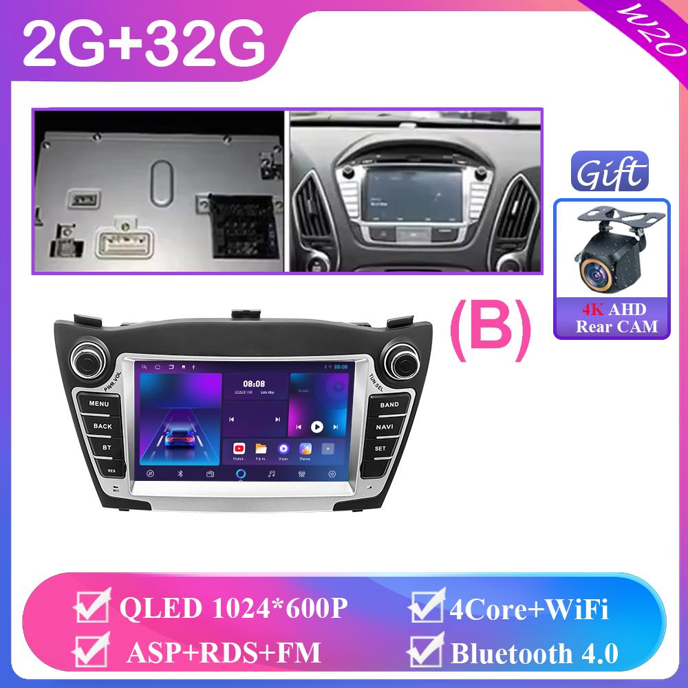 Autoradio für Hyundai Tucson 2 LM IX35 2009-2015 7 Zoll 8+256 Android Auto Carplay GPS-Navigation Multimedia-Stereoanlage Kein 2din DVD