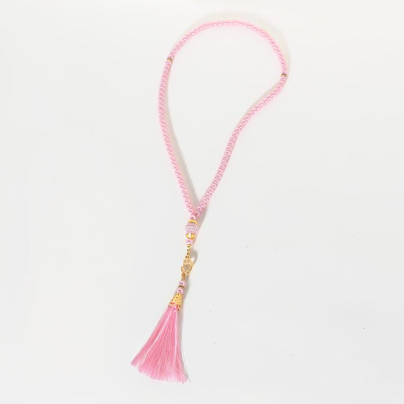 Pearl Prayer Beads Necklace Jewelry Long Tassel Clothes Pandent Accessories