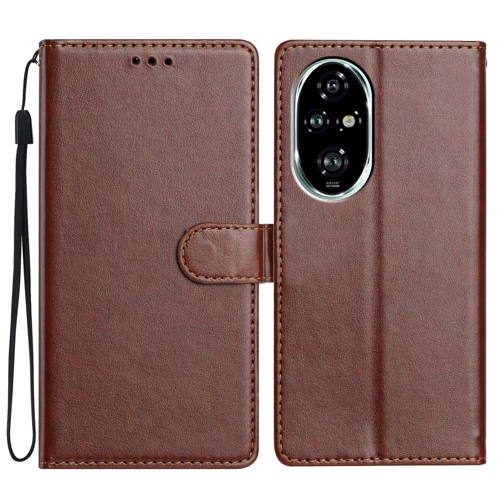 For Honor 200 Pro 5G Leather Phone Case Wallet Stand Cover with Handy Strap
