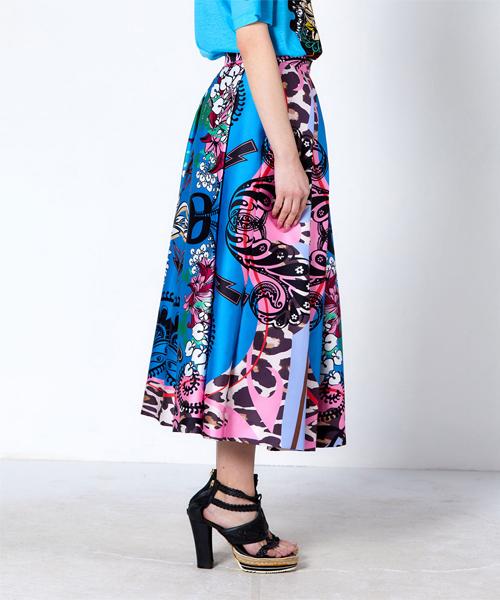 Greedius Print Pleated Skirt
