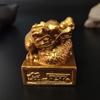 Goldene Chinesische Drachenstatue Figuren Kaiserliches Jade-Siegel Handwerk Heimdekoration Feng Shui Jahr Tierkreiszeichen Drachenskulptur Statuen
