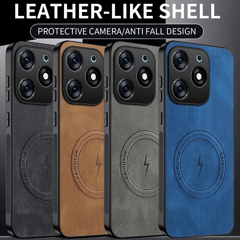 Für Tecno Spark 20 Luxuriöse Matte Cortex Leder Handyhülle Für Tecno Spark 20C Stoßfeste Silikon Magnetische Schutzhülle