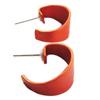 Les Trésors De Lily [R1207] - Orange 'Aluminirock' Handcrafted Hoop Earrings - 17 Mm- 10 Mm