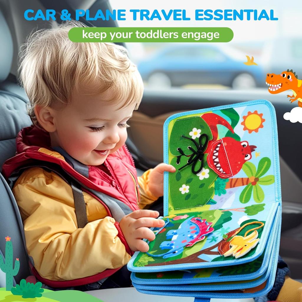Montessori Portable Felt Busy Board for Children's Clothing Early Learning Cloth Puzzle Learning Board Toy Gift