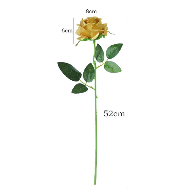 3PCS Realistic Touch Colorful Artificial Roses Flowers Rainbow Lifelike Silk Roses Flowers Non-Fading Plastic Fake Flowers