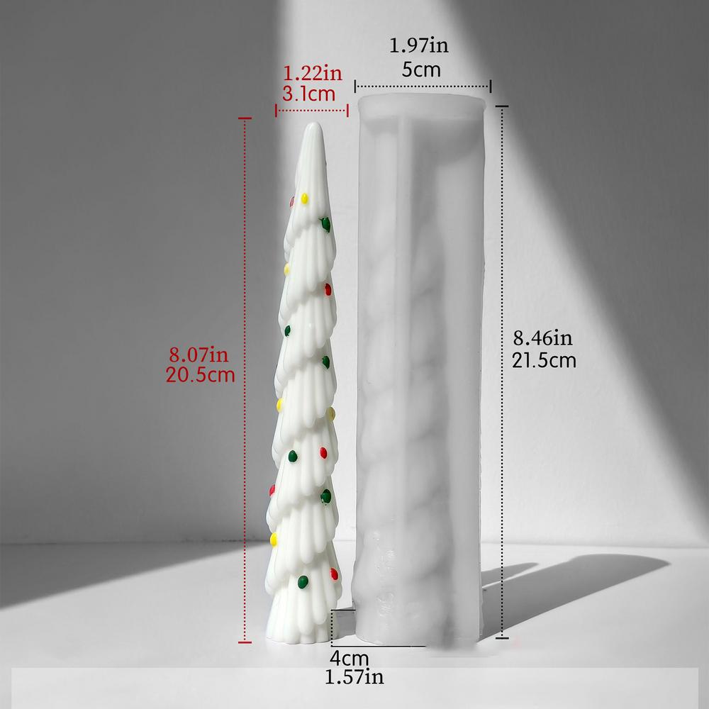 Christmas Candle Molds 3D Christmas Tree Candle Mold Craft Resin Mould Holiday Decor For Chocolate Jelly Clay Fondant Wax