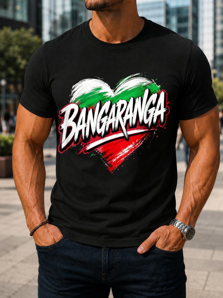 Bulgarien Pride Bangaranga Schriftzug Über Herz Flagge Pinselstriche Rot Grün Graffiti Stil Unisex Unisex Alle T-Shirts