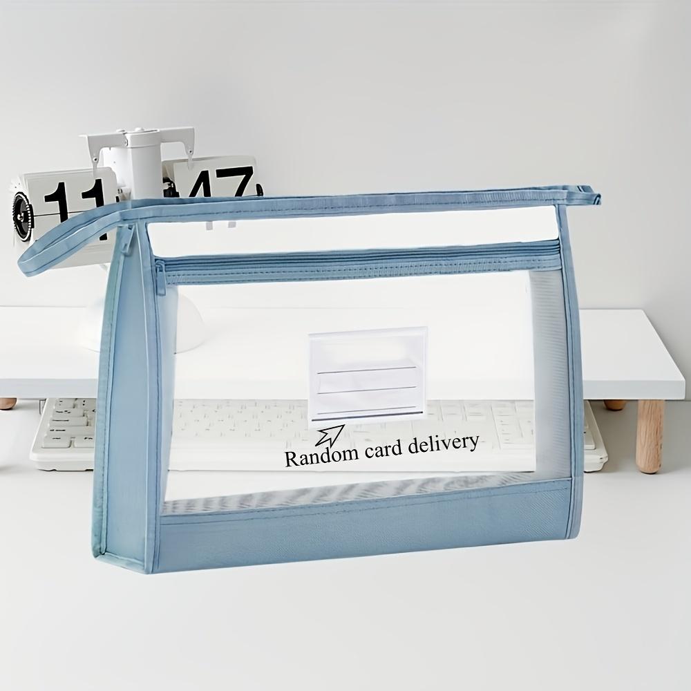 A4 Expanding File Organizer Bag Large Capacity Mesh Zipper Document Pouch With Handle For Office School Crafts Travel
