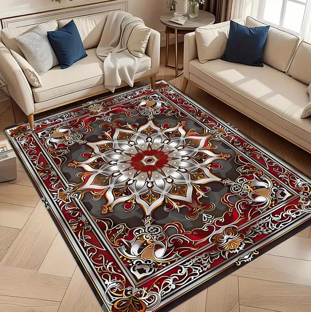 Персидский Люкс Красный Ковер Гостиная Большой Размер Ковер Нескользящий Домашний Декор Спальня Гостиная Ковер 40x60cm