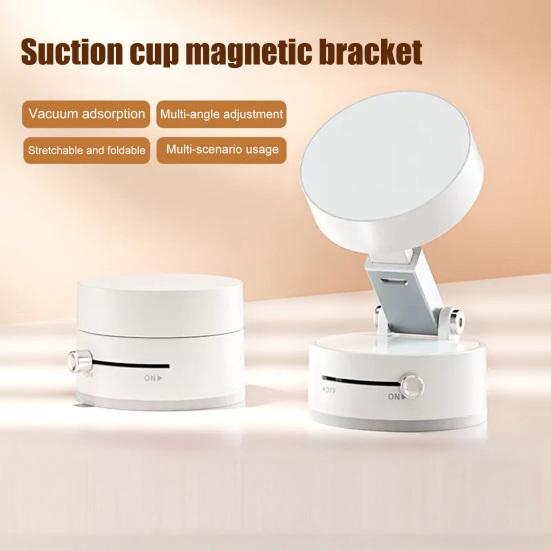 Magnetic Phone Holder with Vacuum Suction Cup 360 Degrees Rotating Universal Hands-free Portable Travel Folding Mobile Phone Mount