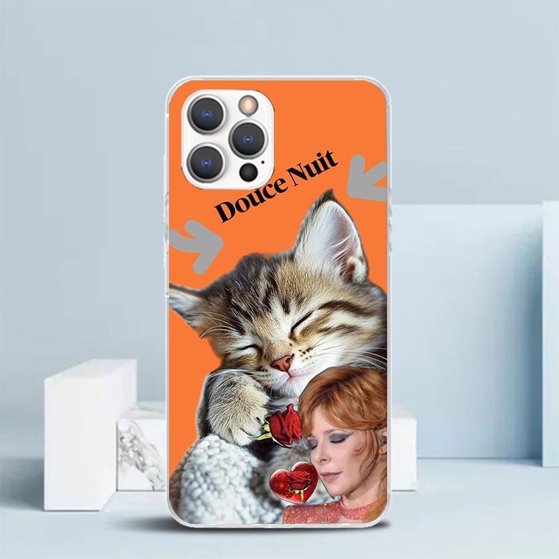Mylene Farmer Soft Cover for iPhone 16 17 Air 15 14 Pro Max 16E Phone Case 13 Mini 12 11 7 SE 8 Print Pattern Fit Cases 16 17 Ai